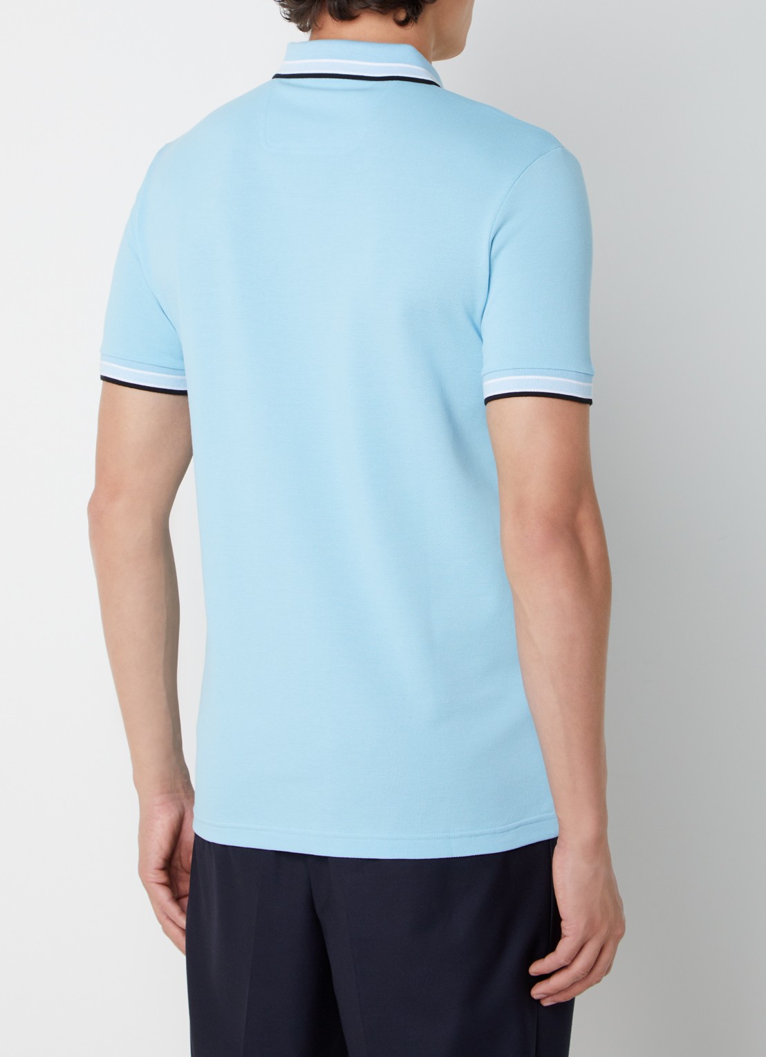 BOSS Paddy-polo van katoenpiqué - achterkant bright blue-431 / blauw