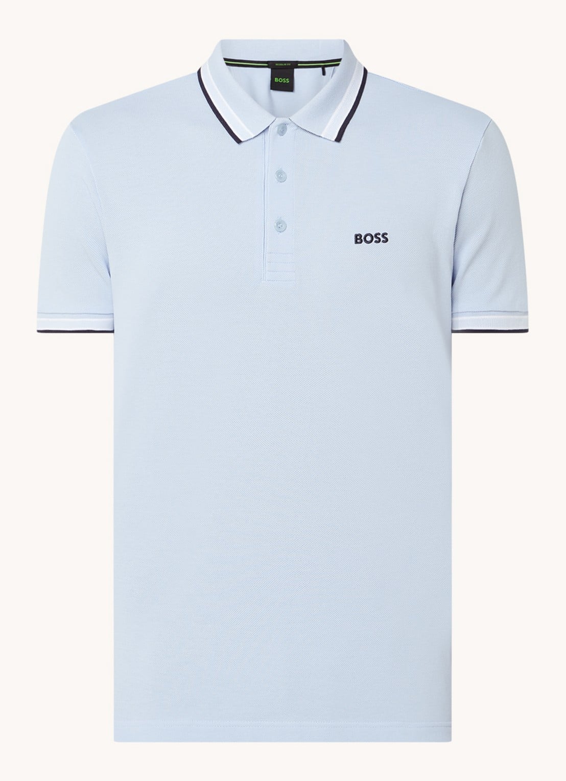 BOSS Paddy-polo van katoenpiqué - voorkant 2 light/pastel blue-450 / lichtblauw