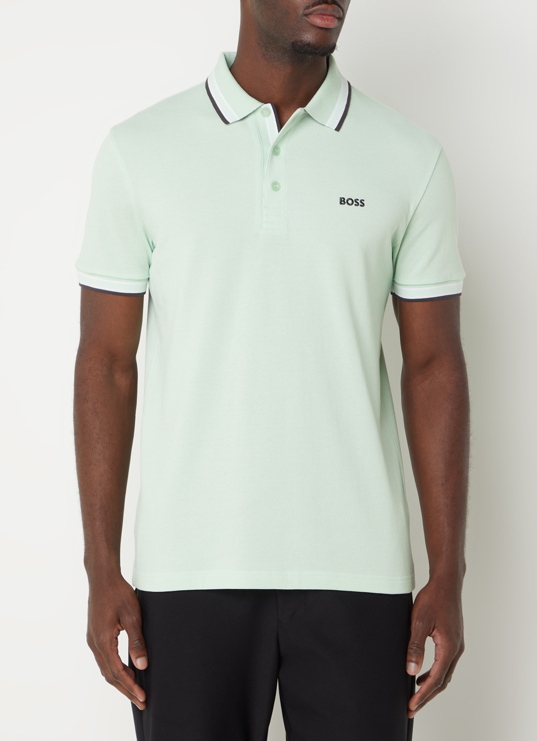 BOSS Paddy-polo van katoenpiqué - detail 4 open green-388 / groen