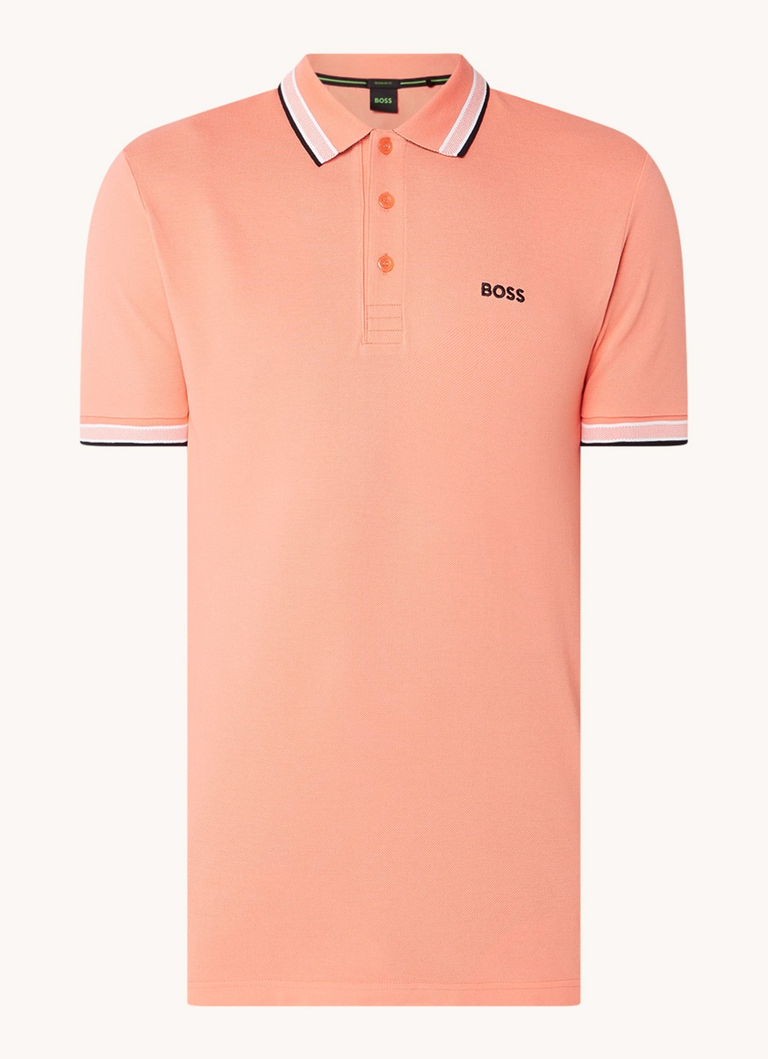 BOSS Paddy-polo van katoenpiqué - voorkant open red-649 / rood