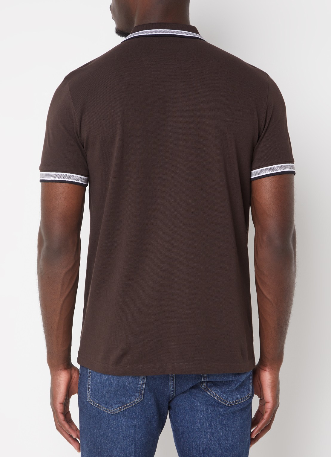 BOSS Paddy-polo van katoenpiqué - achterkant 3 medium brown-213 / bruin