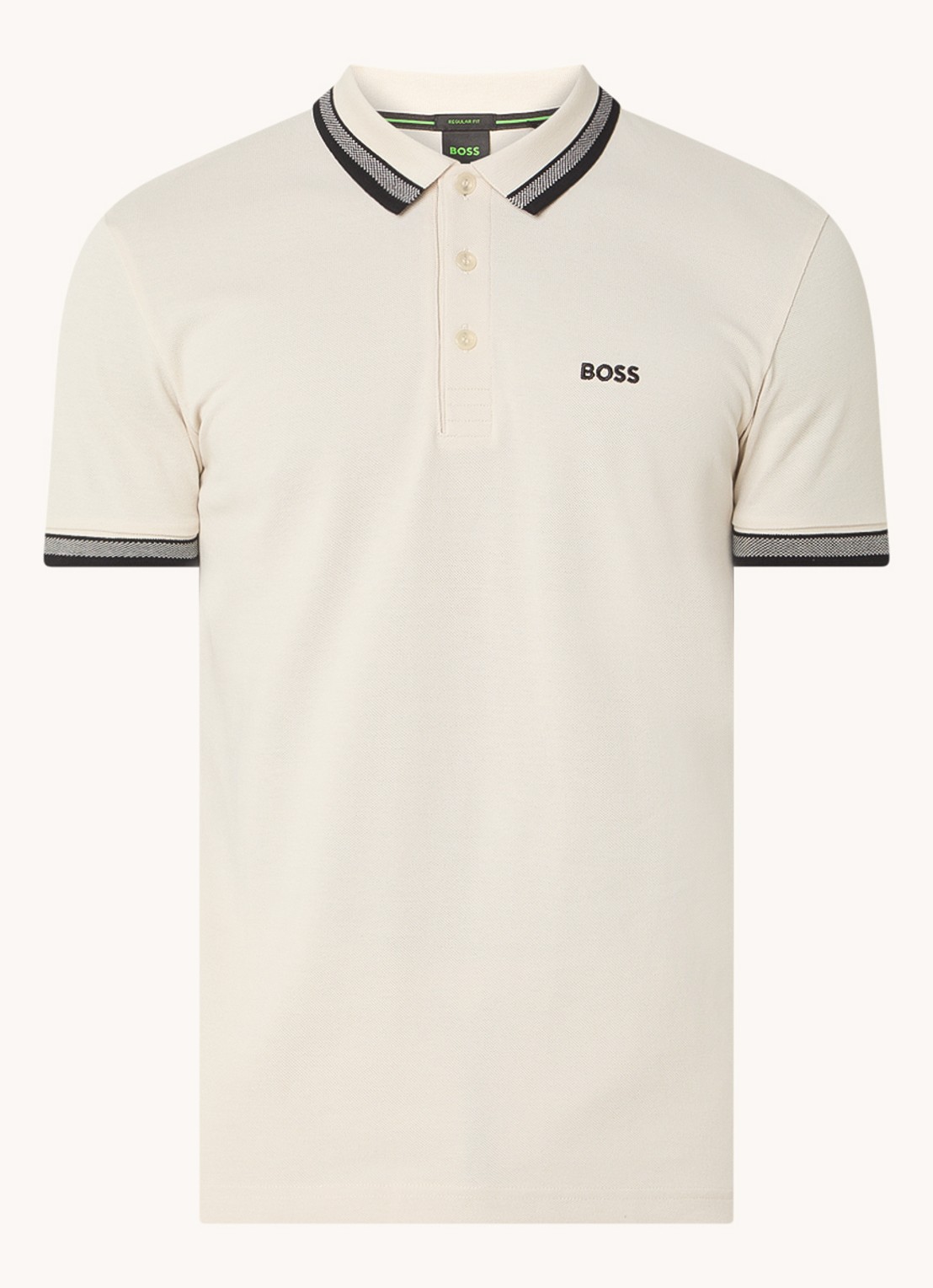 BOSS Paddy-polo van katoenpiqué - voorkant open white-131 / wit