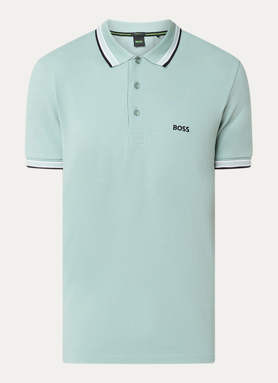 BOSS Paddy-polo van katoenpiqué - voorkant open green-357 / groen
