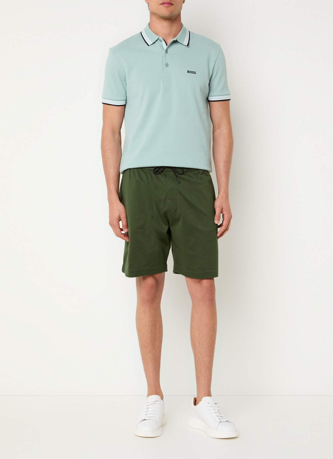 BOSS Paddy-polo van katoenpiqué - voorkant 2 open green-357 / groen