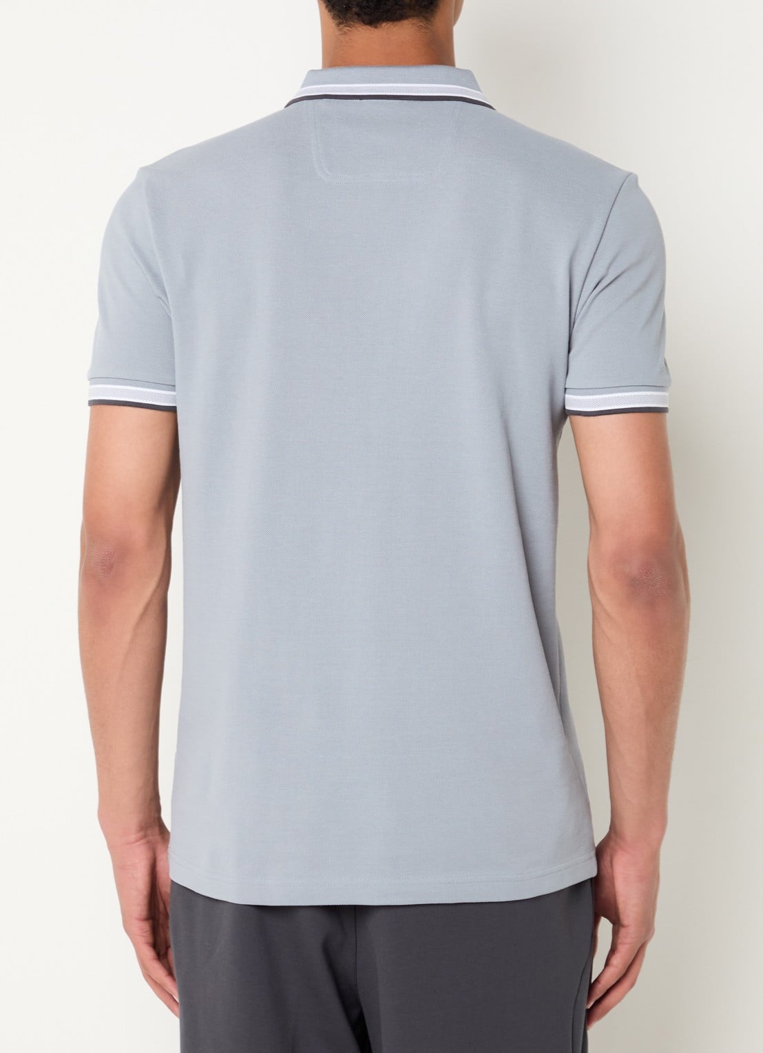 BOSS Paddy-polo van katoenpiqué - achterkant 3 dark grey-026 / grijs