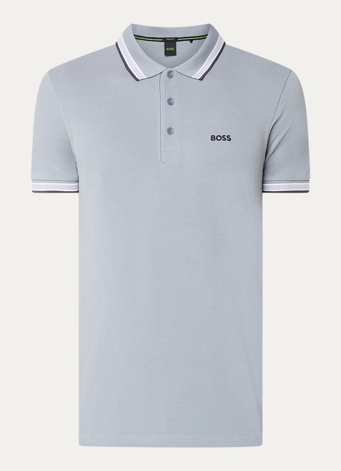 BOSS Paddy-polo van katoenpiqué - voorkant dark grey-026 / grijs