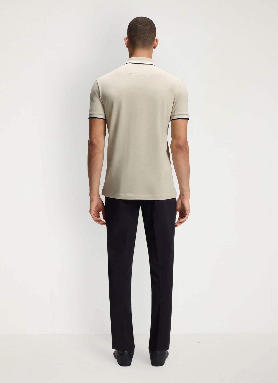 BOSS Paddy-polo van katoenpiqué - achterkant 3 light beige-276 / beige