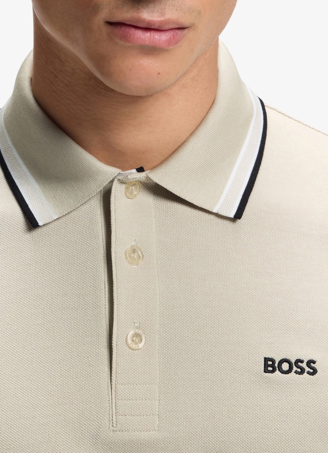 BOSS Paddy-polo van katoenpiqué - detail 5 light beige-276 / beige
