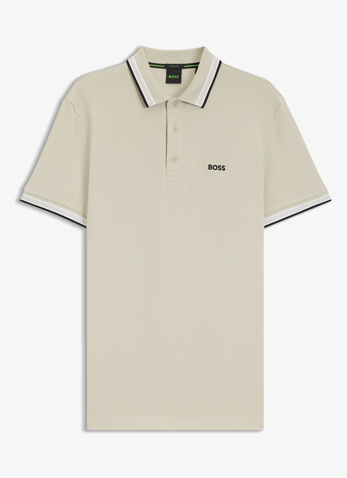 BOSS Paddy-polo van katoenpiqué - voorkant 4 light beige-276 / beige