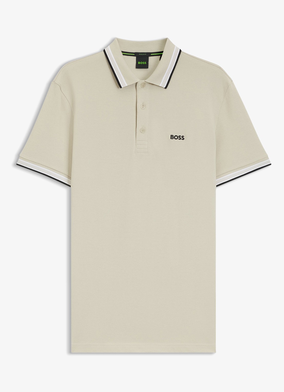 BOSS Paddy-polo van katoenpiqué - voorkant light beige-276 / beige
