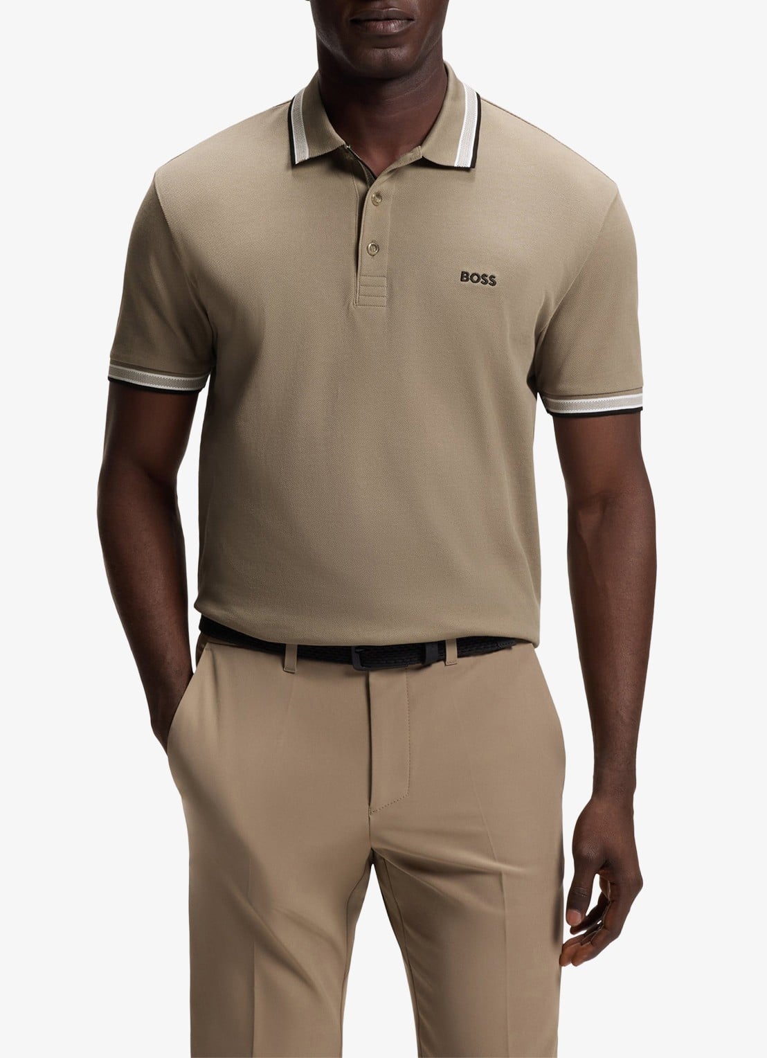 BOSS Paddy-polo van katoenpiqué - detail 4 light/pastel green-336 / groen