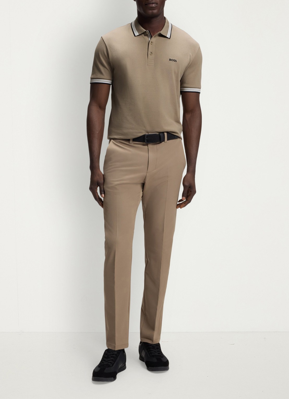 BOSS Paddy-polo van katoenpiqué - voorkant 3 light/pastel green-336 / groen