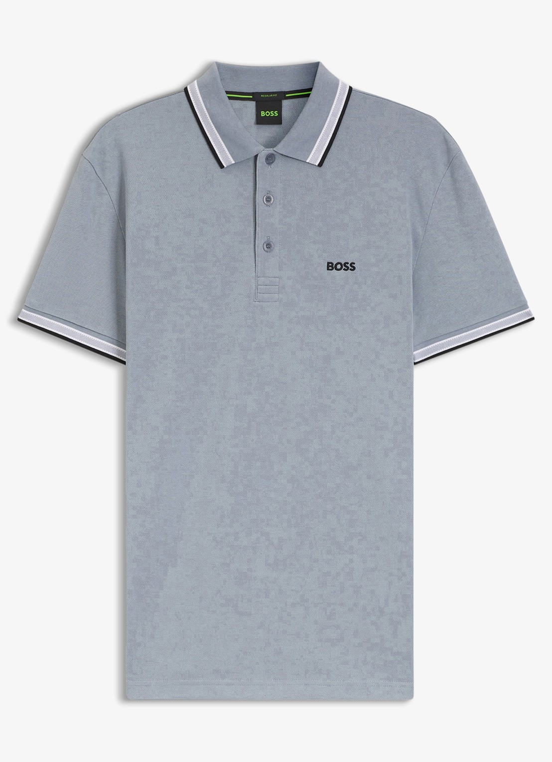 BOSS Paddy-polo van katoenpiqué - voorkant dark grey-025 / grijs