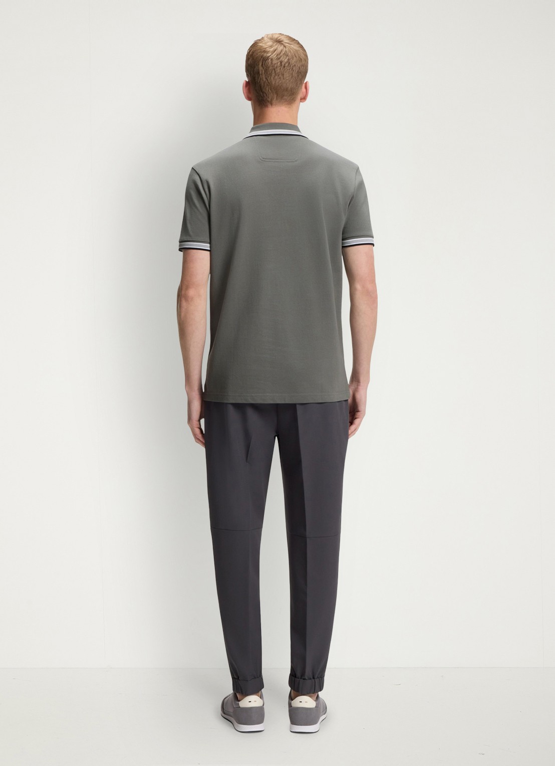 BOSS Paddy-polo van katoenpiqué - achterkant light/pastel grey-054 / grijs