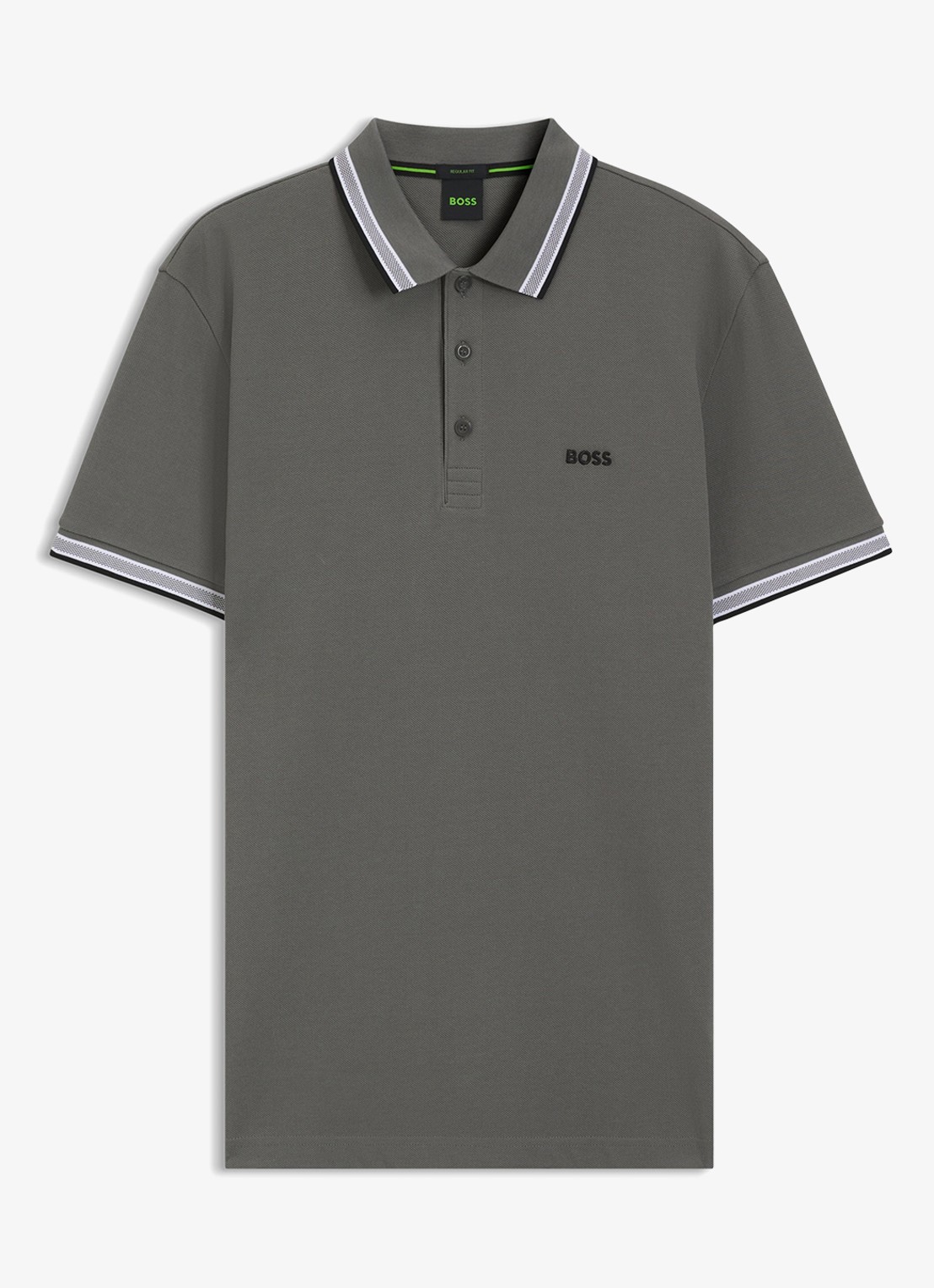 BOSS Paddy-polo van katoenpiqué - voorkant 2 light/pastel grey-054 / grijs