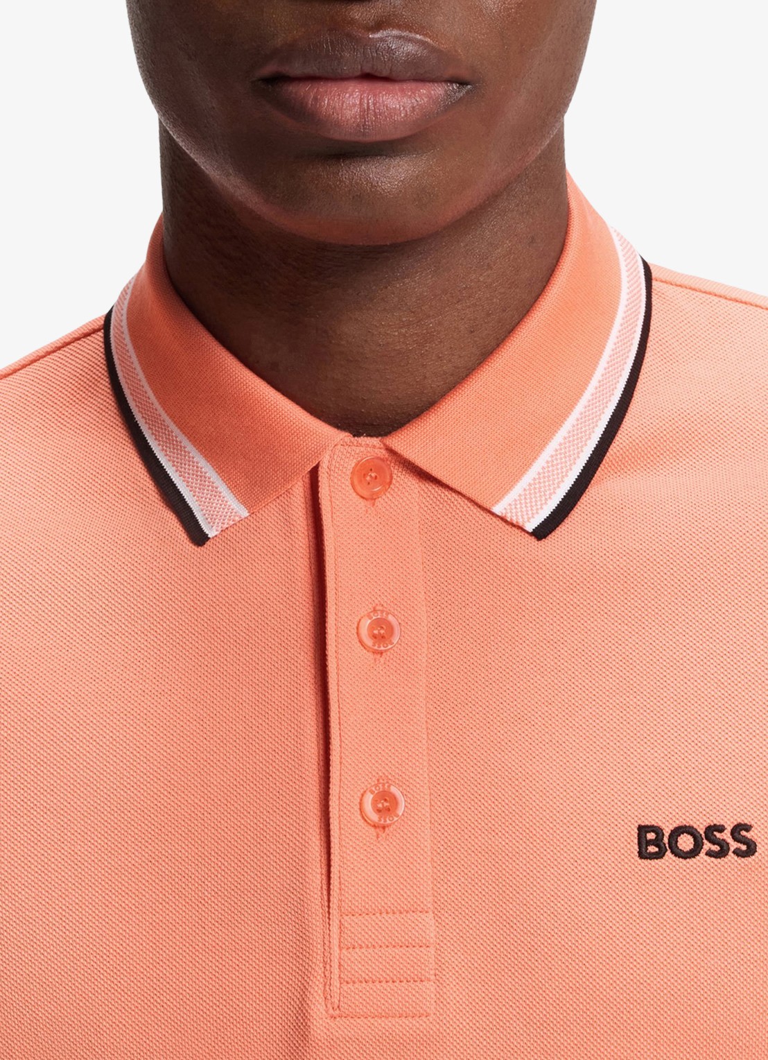 BOSS Paddy-polo van katoenpiqué - detail 5 pink-650 / roze