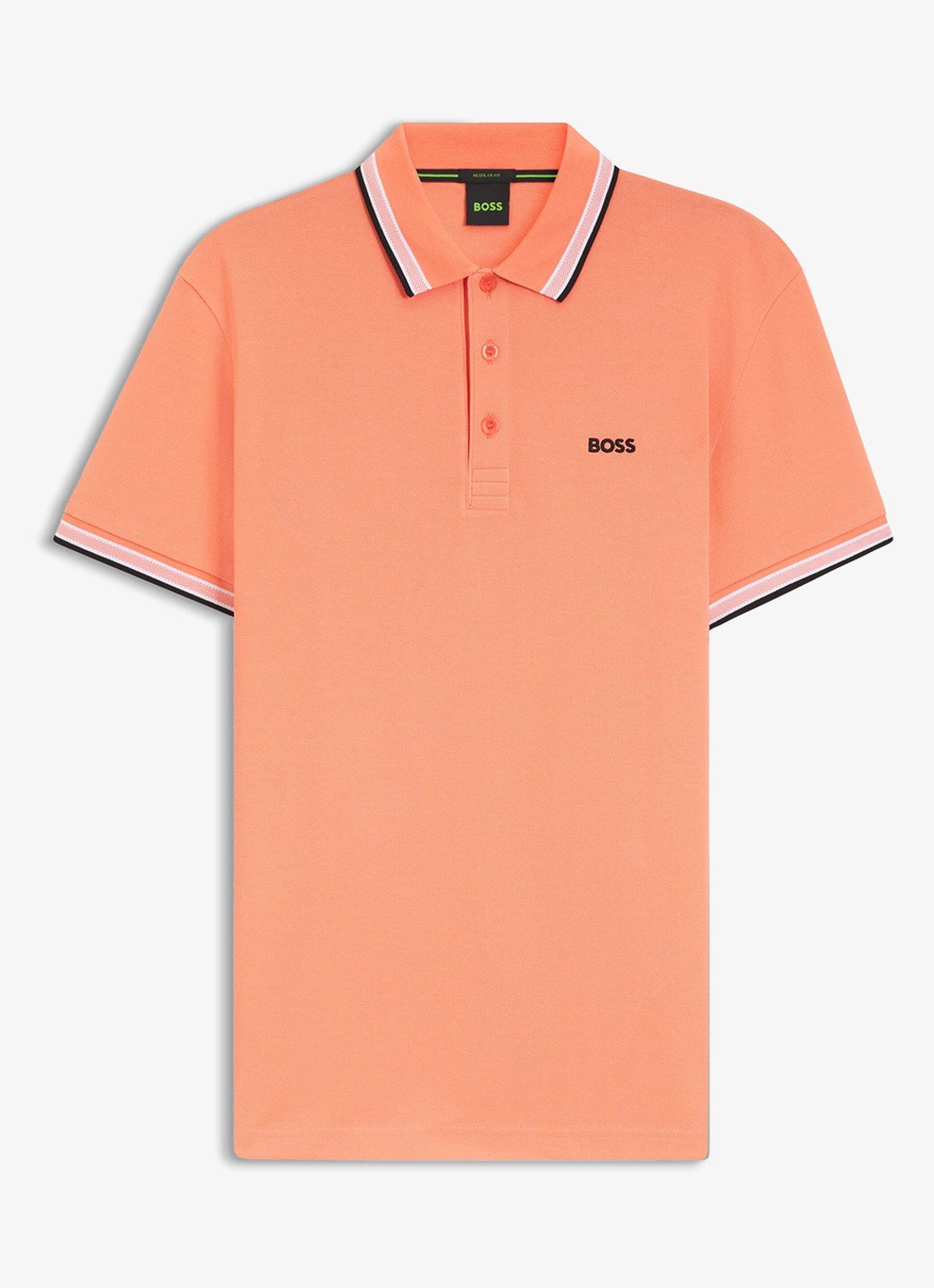 BOSS Paddy-polo van katoenpiqué - voorkant pink-650 / roze