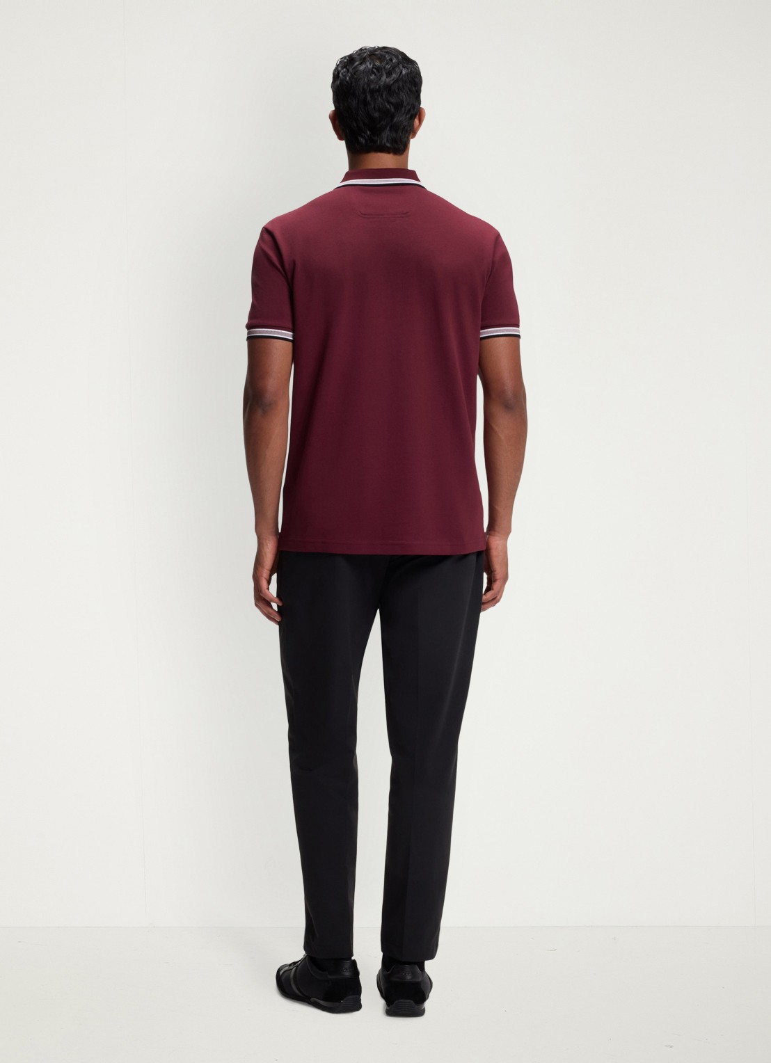 BOSS Paddy-polo van katoenpiqué - achterkant 3 dark pink-654 / roze
