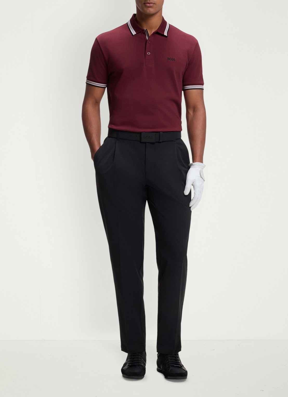 BOSS Paddy-polo van katoenpiqué - voorkant 5 dark pink-654 / roze