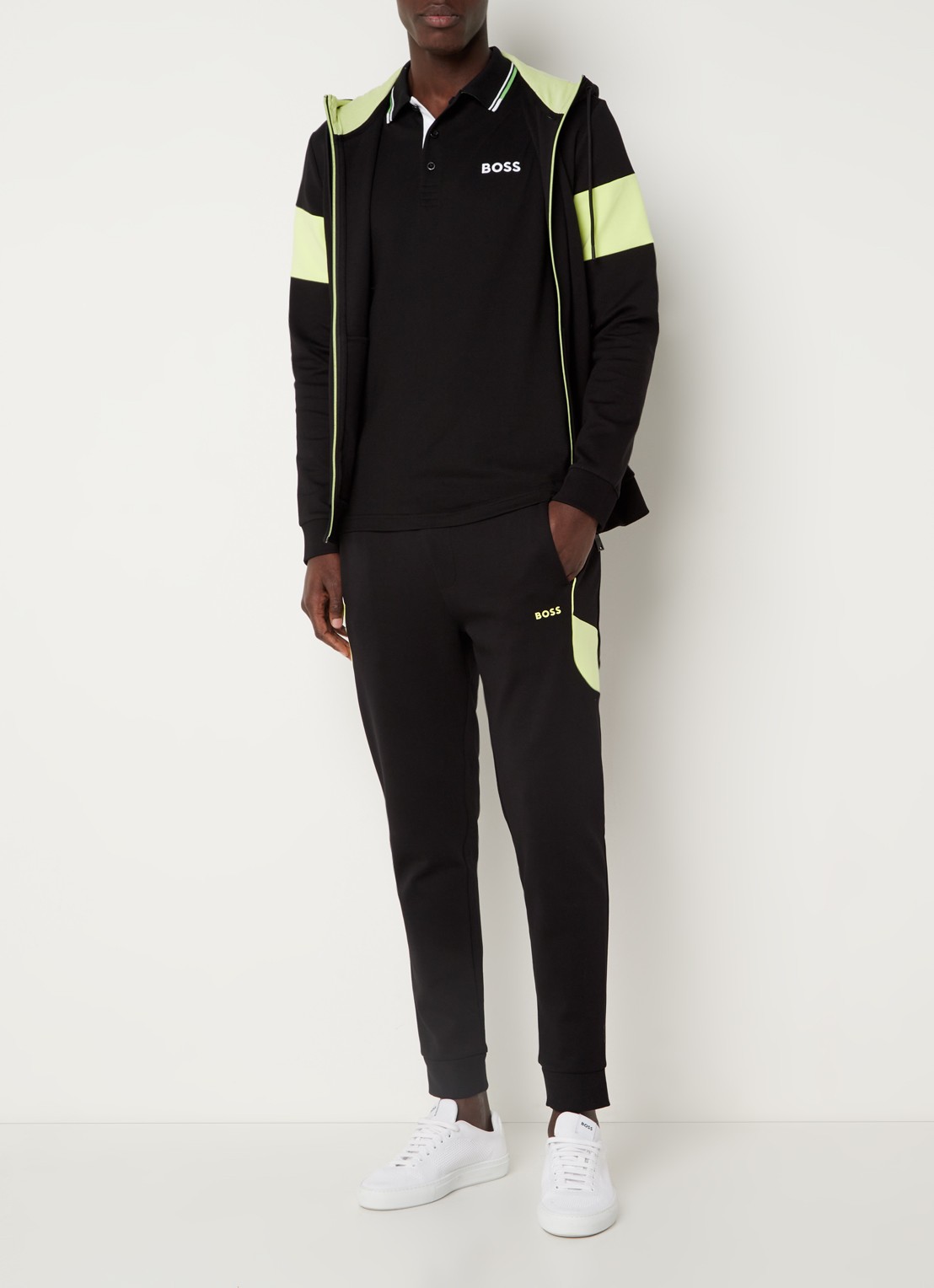 BOSS Paddy regular fit polo van piqué katoen  - voorkant 3 zwart