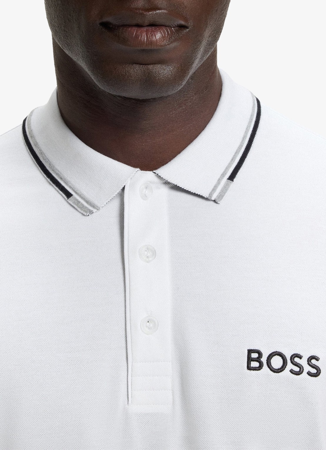 BOSS Paddy regular fit polo van piqué katoen  - detail 5 wit