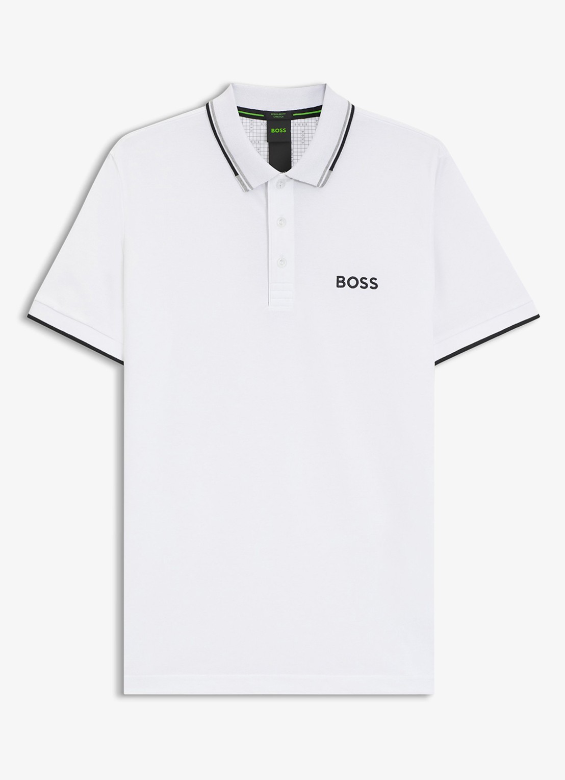 BOSS Paddy regular fit polo van piqué katoen  - voorkant wit