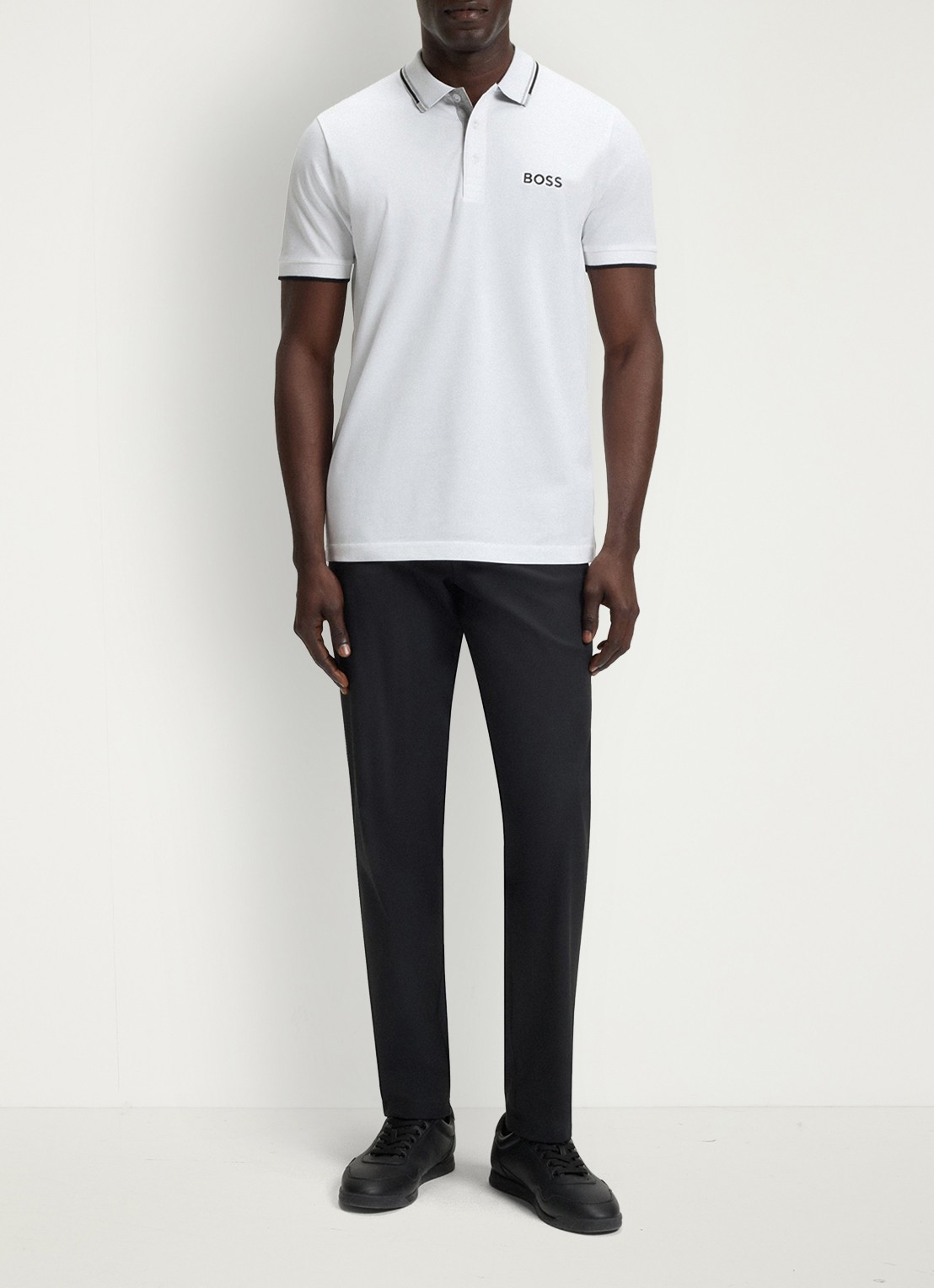 BOSS Paddy regular fit polo van piqué katoen  - voorkant 2 wit