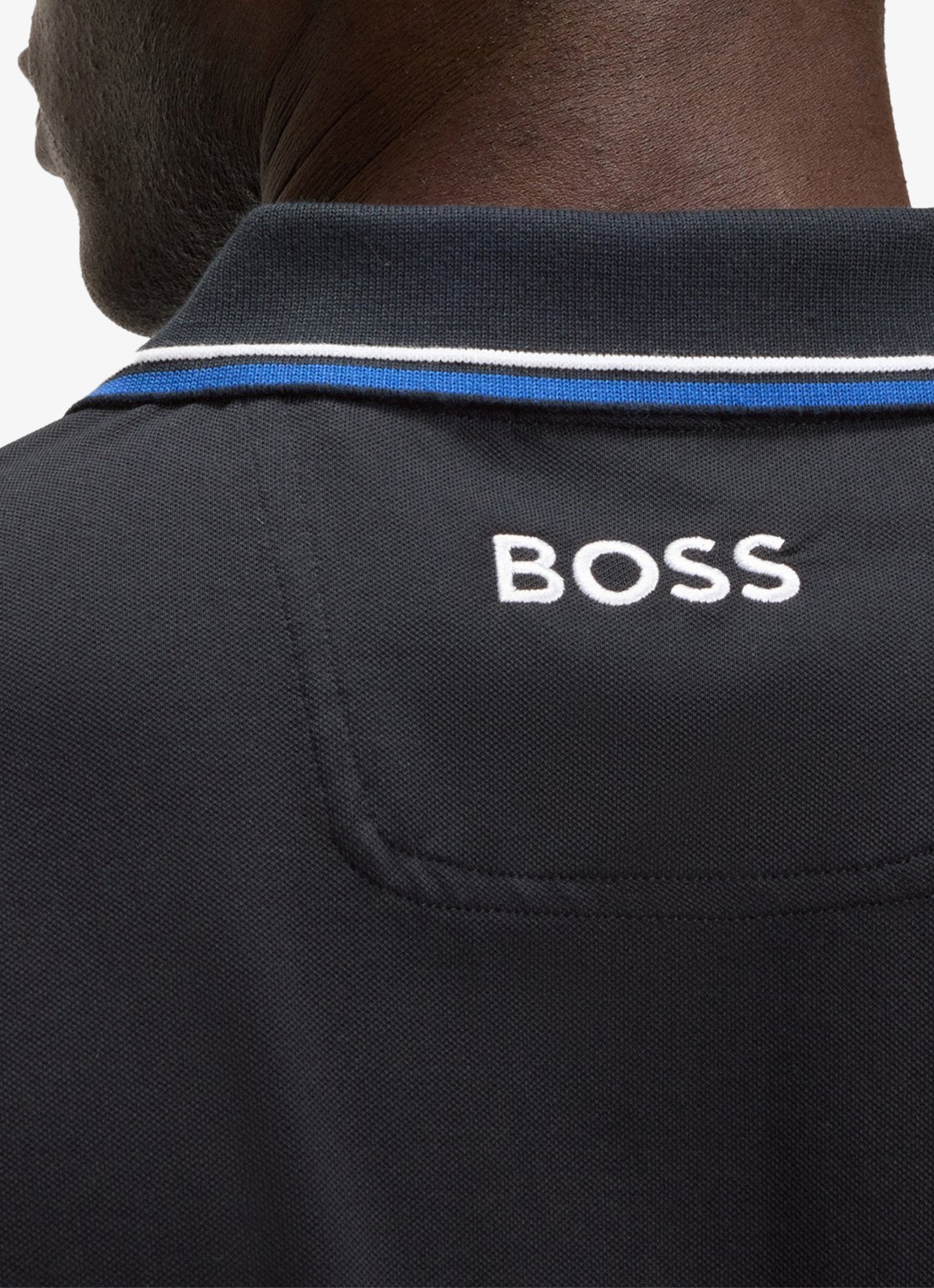 BOSS Paddy regular fit polo van piqué katoen  - detail 2 donkerblauw