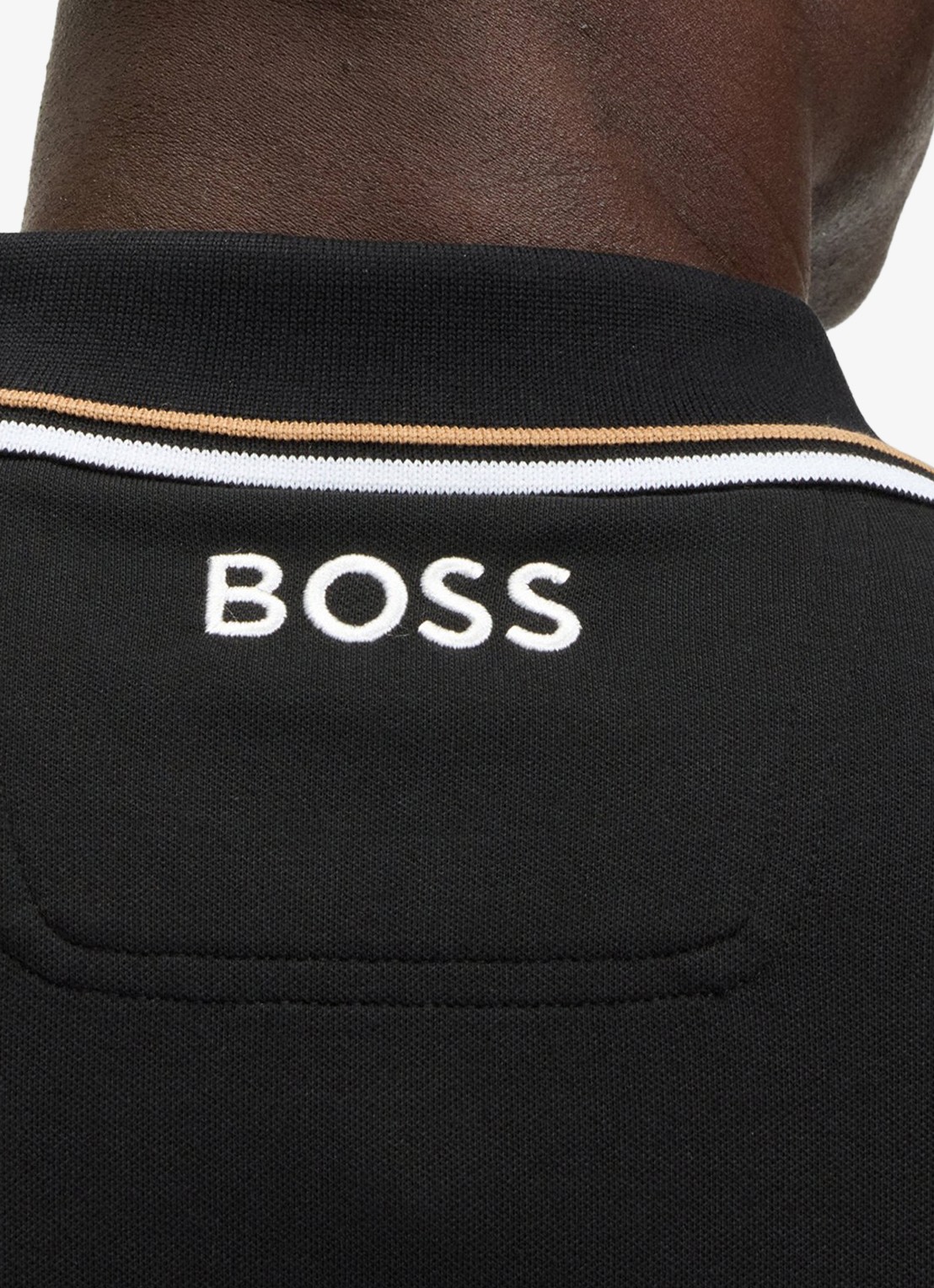 BOSS Paddy regular fit polo van piqué katoen  - detail 2 diepzwart