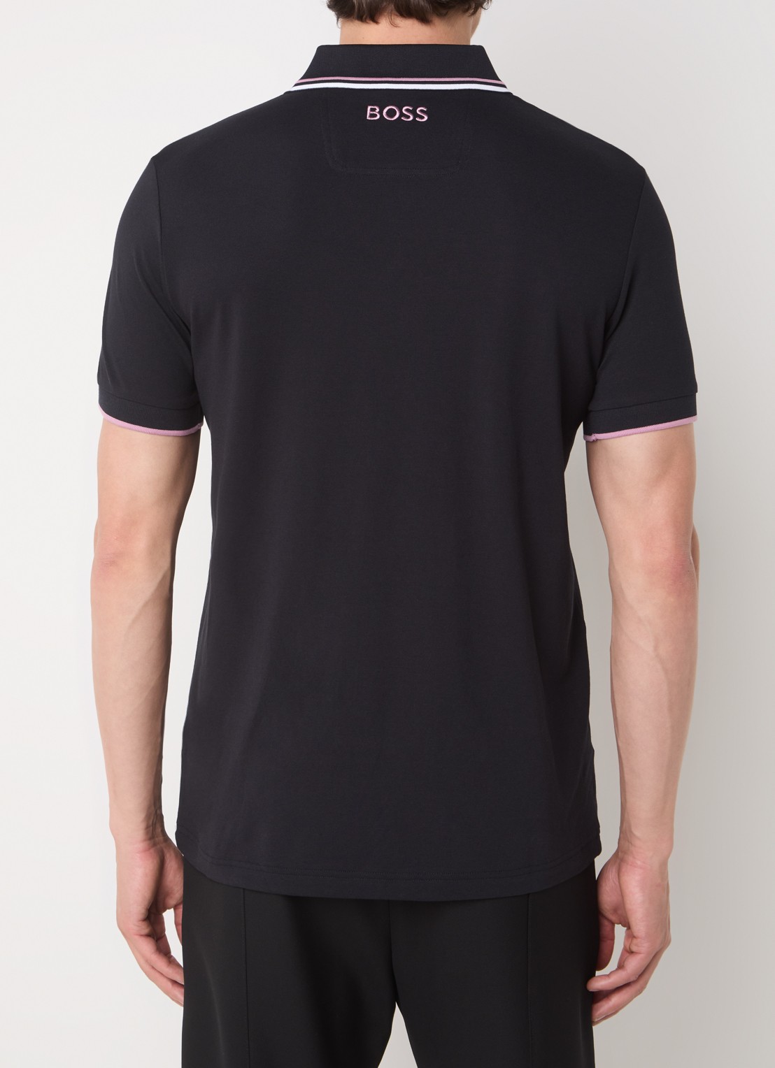 BOSS Paddy regular fit polo van piqué katoen  - achterkant 4 roze