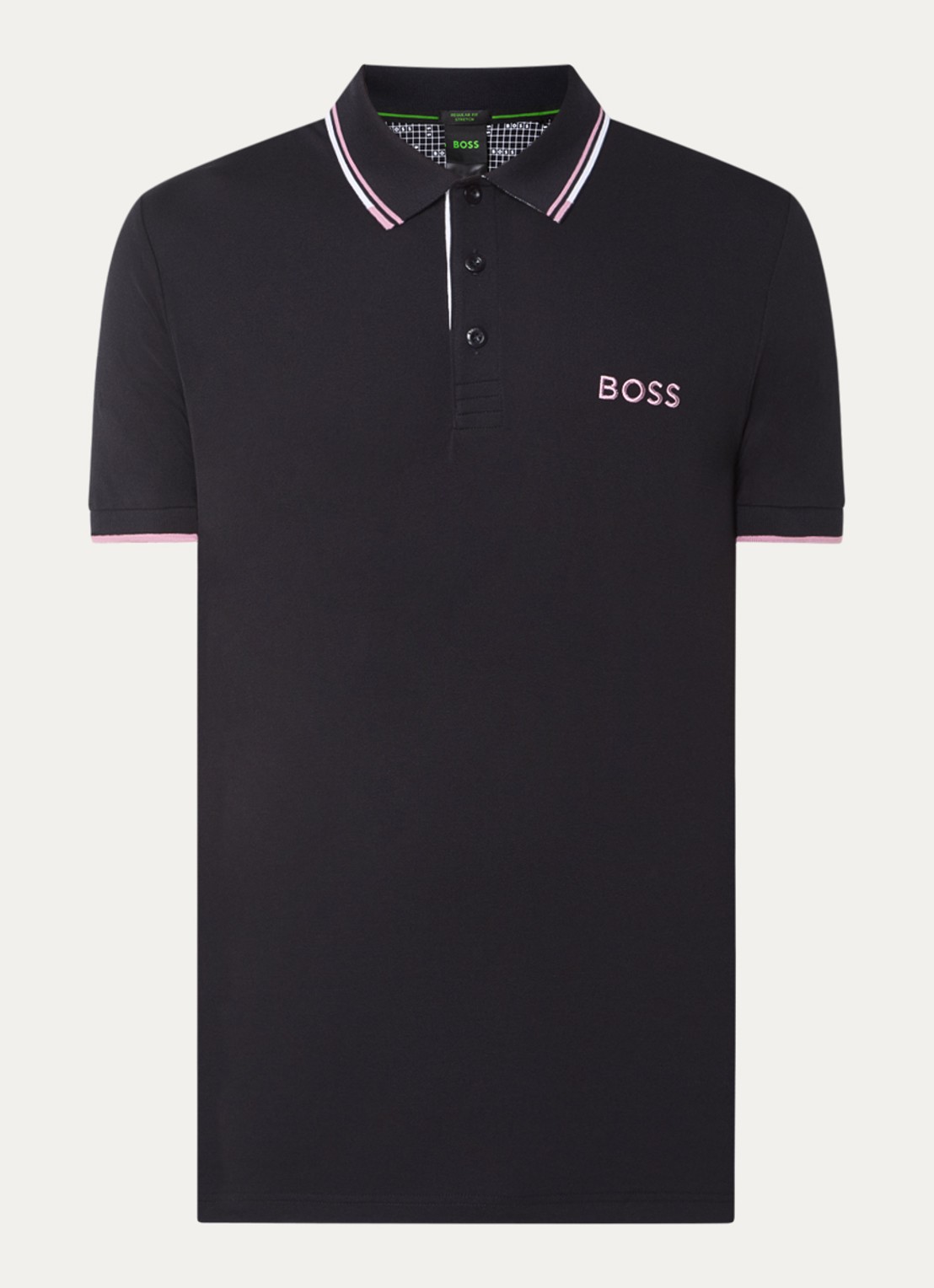 BOSS Paddy regular fit polo van piqué katoen  - voorkant 2 roze