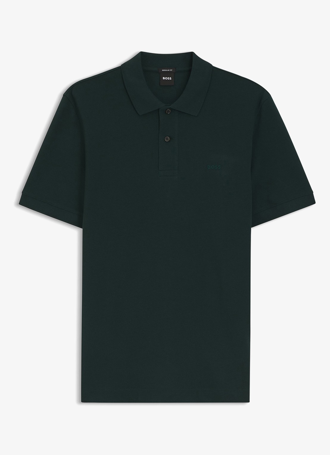 BOSS Pallas-polo van katoenpiqué met logostiksel - voorkant 5 open green-349 / groen