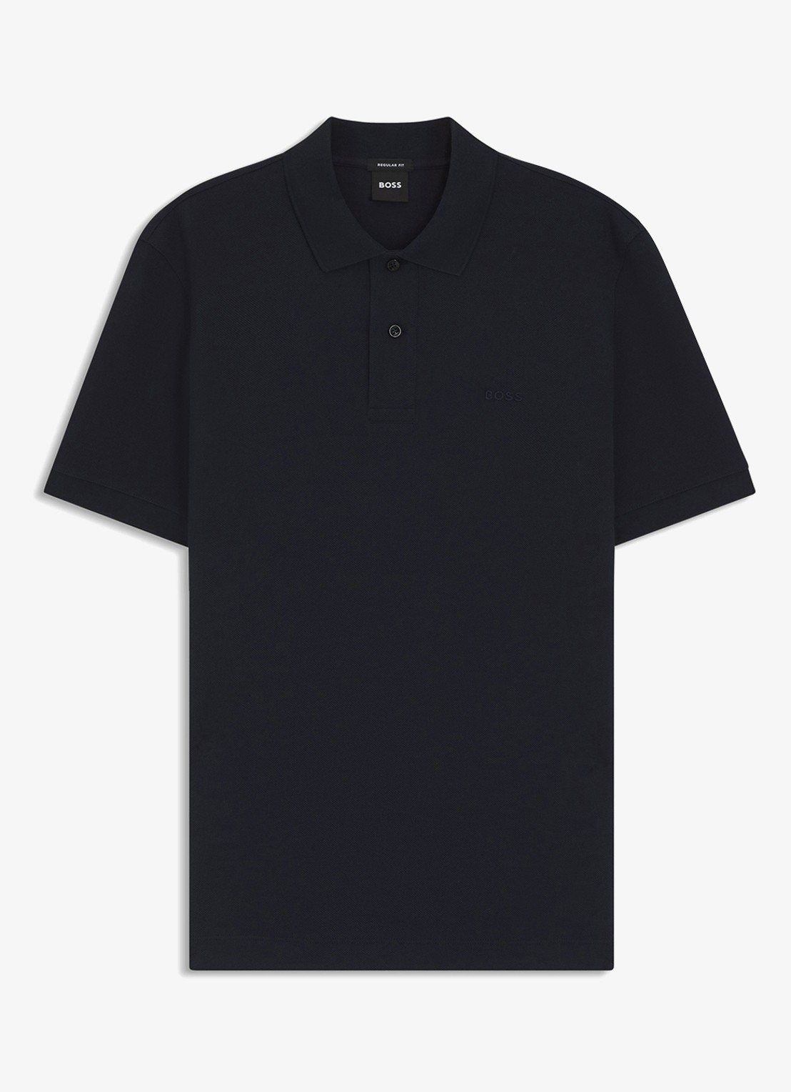 BOSS Pallas-polo van katoenpiqué met logostiksel - voorkant 5 dark blue-404 / blauw