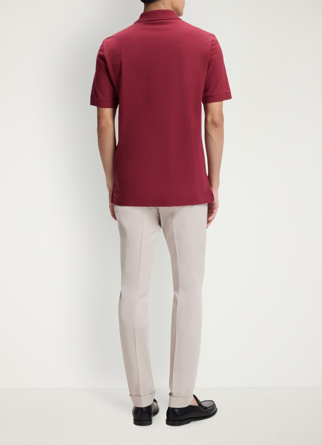 BOSS Pallas-polo van katoenpiqué met logostiksel - achterkant 5 medium red-611 / rood
