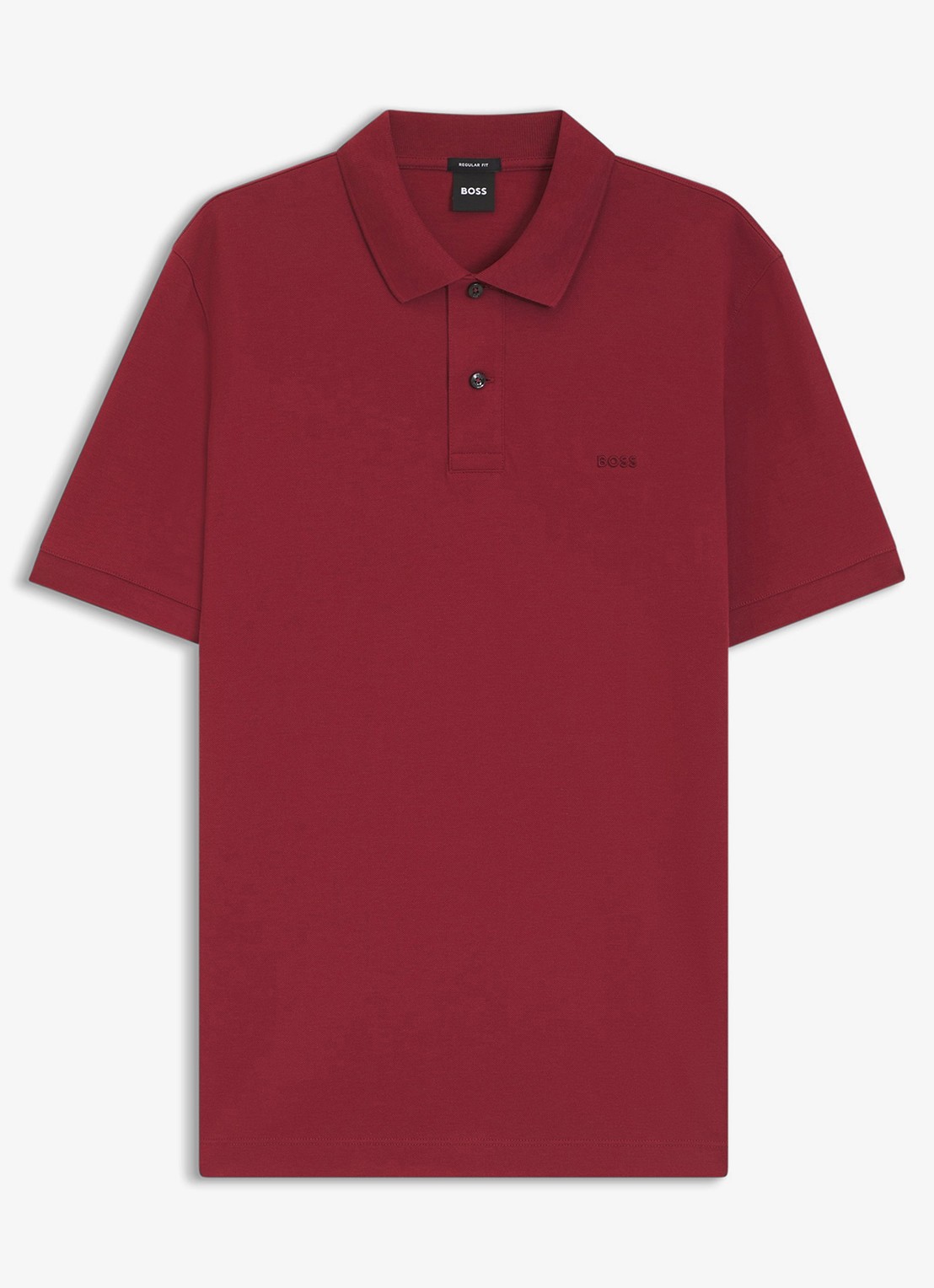 BOSS Pallas-polo van katoenpiqué met logostiksel - voorkant medium red-611 / rood