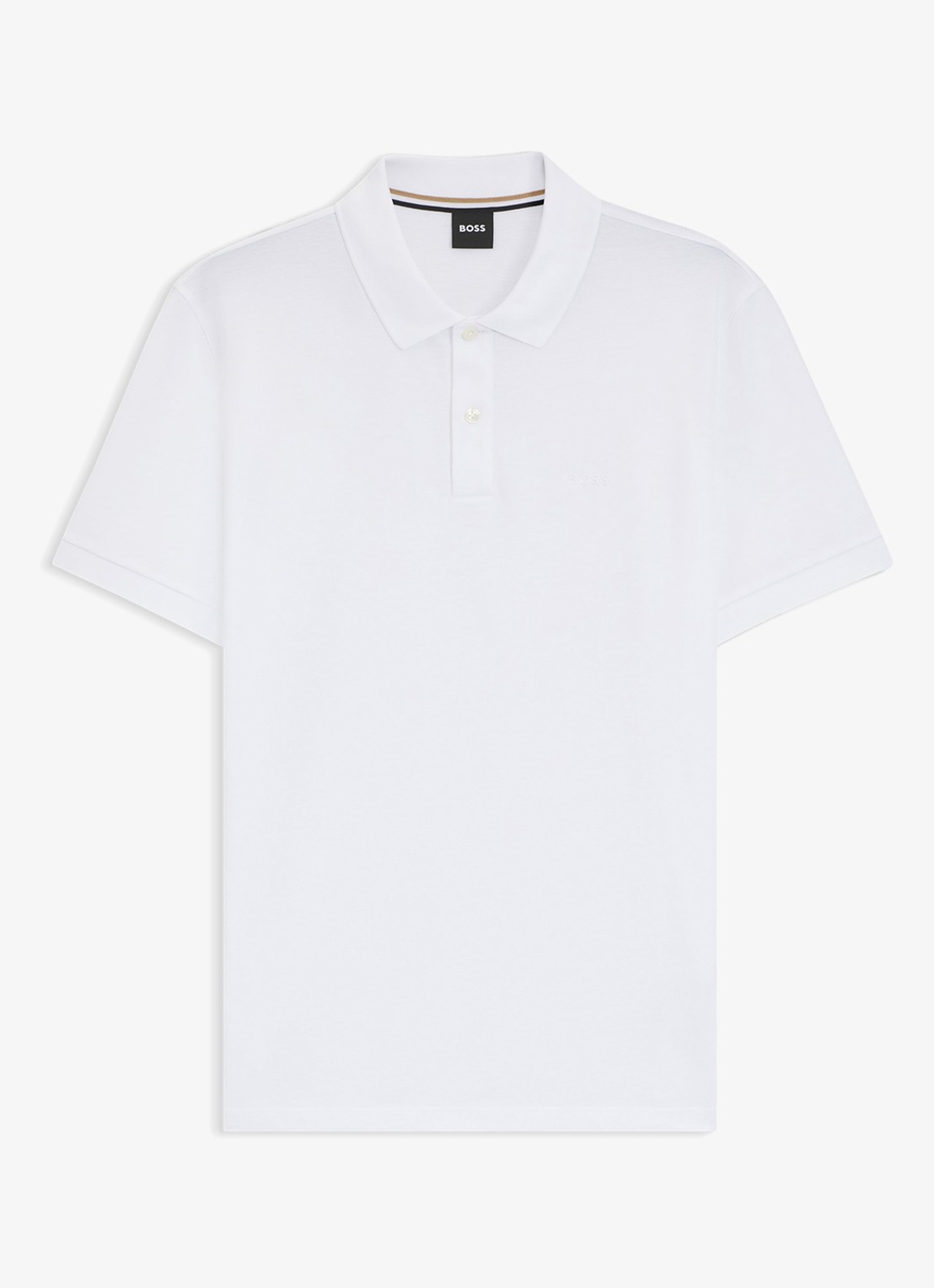 BOSS Pallas regular fit polo van piqué katoen - voorkant 4 wit
