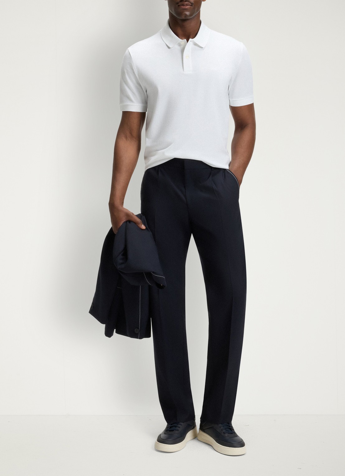BOSS Pallas regular fit polo van piqué katoen - voorkant 5 wit