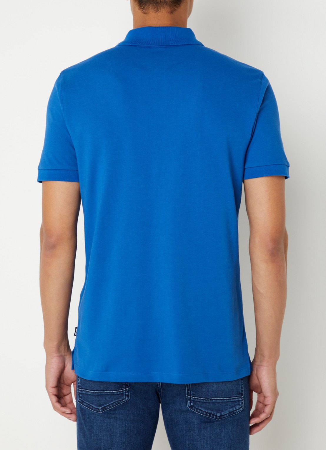 BOSS Pallas regular fit polo van piqué katoen - achterkant blauw