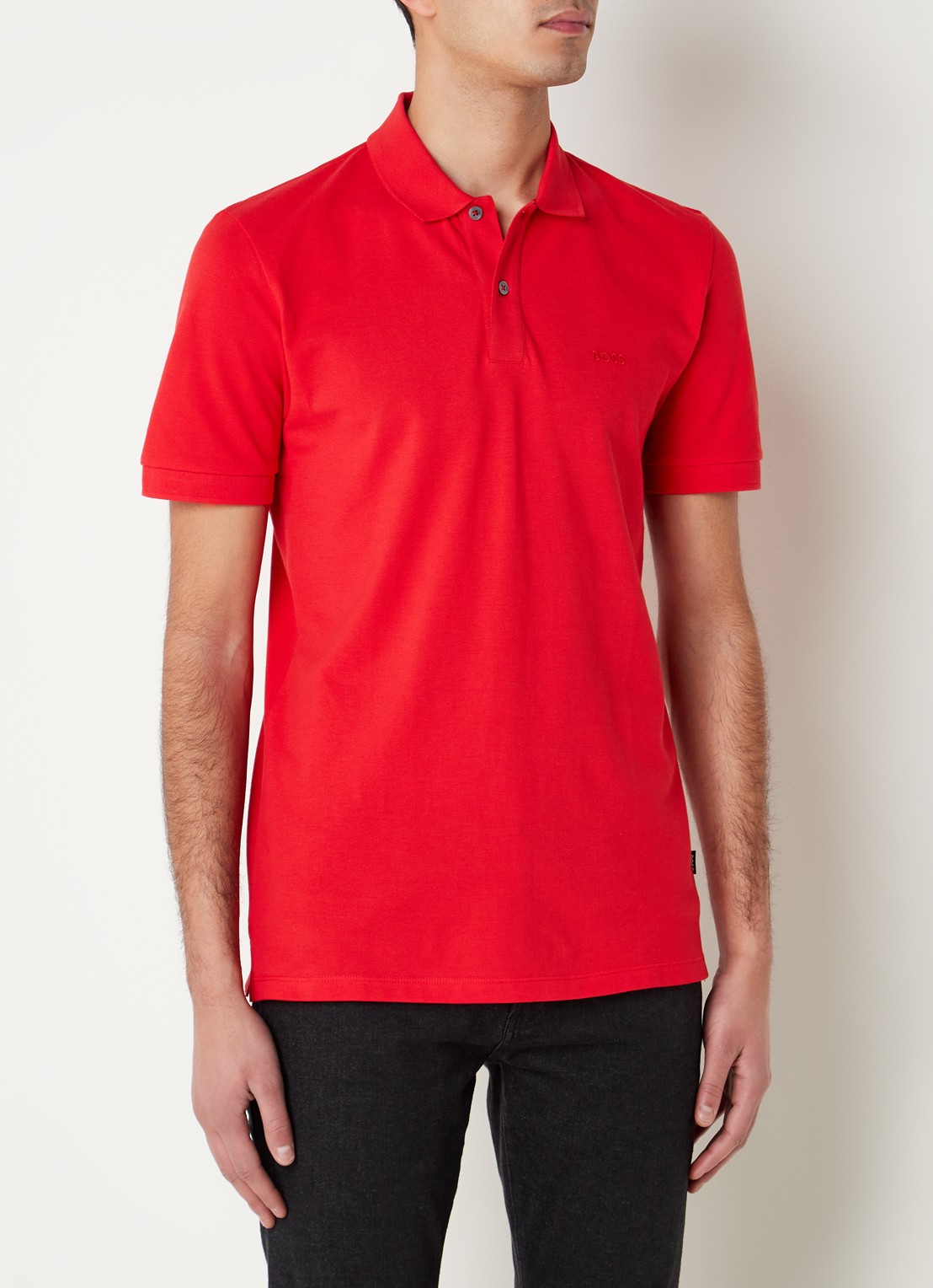 BOSS Pallas regular fit polo van piqué katoen - detail 4 rood