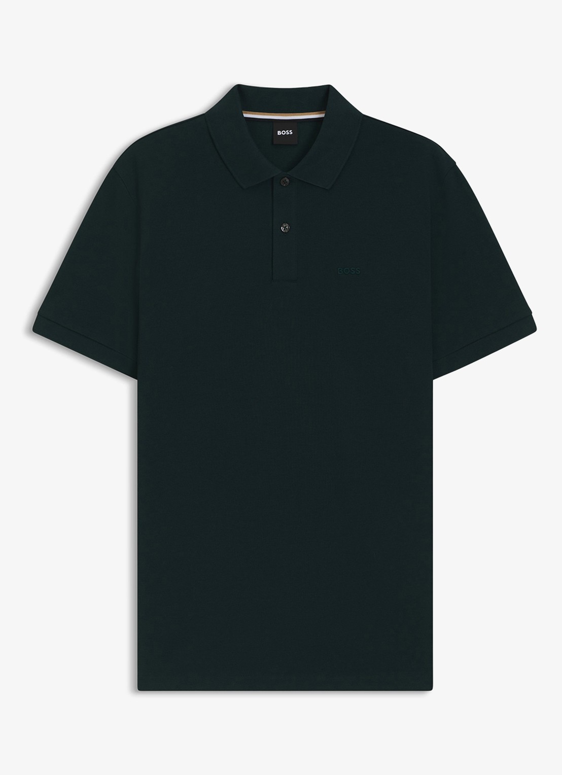 BOSS Pallas regular fit polo van piqué katoen - voorkant donkergroen