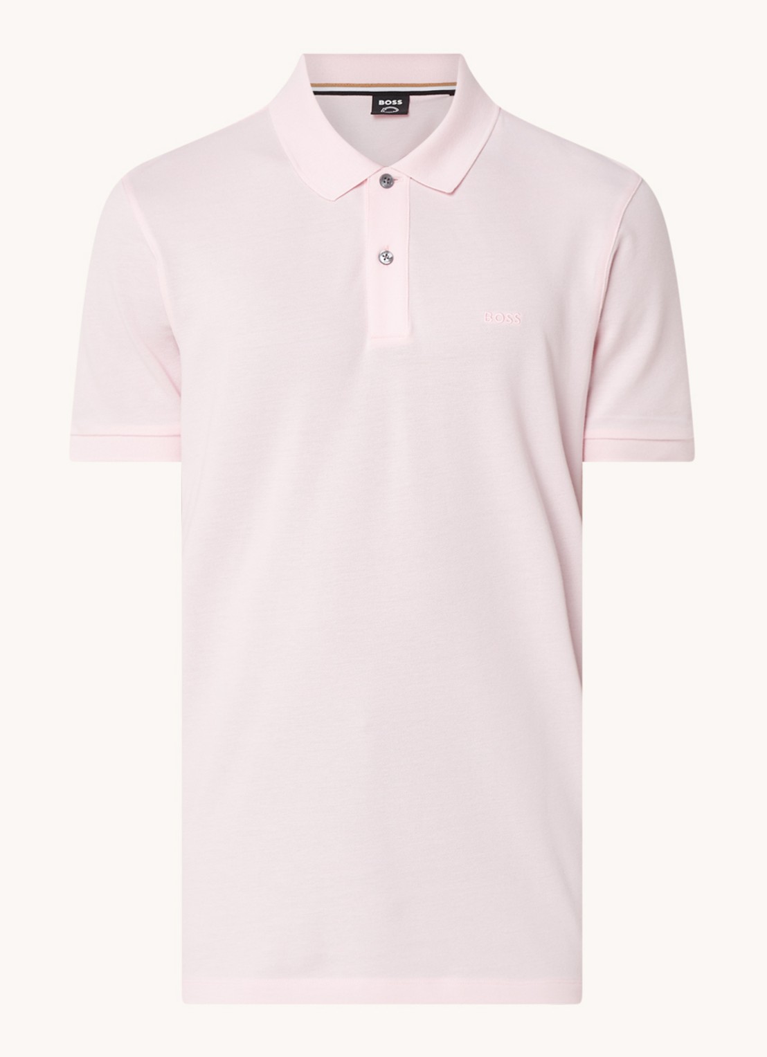 BOSS Pallas regular fit polo van piqué katoen - voorkant 5 lichtroze