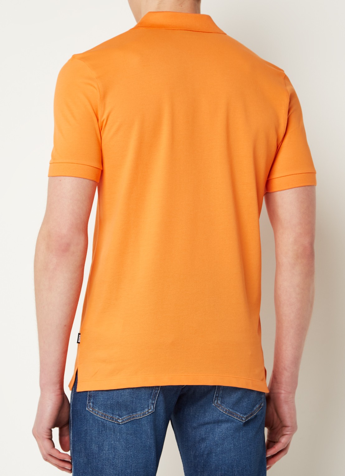 BOSS Pallas regular fit polo van piqué katoen - achterkant oranje