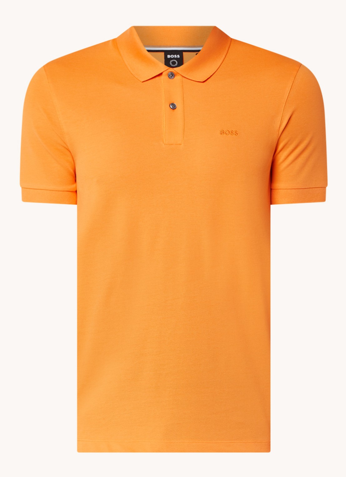 BOSS Pallas regular fit polo van piqué katoen - voorkant 3 oranje