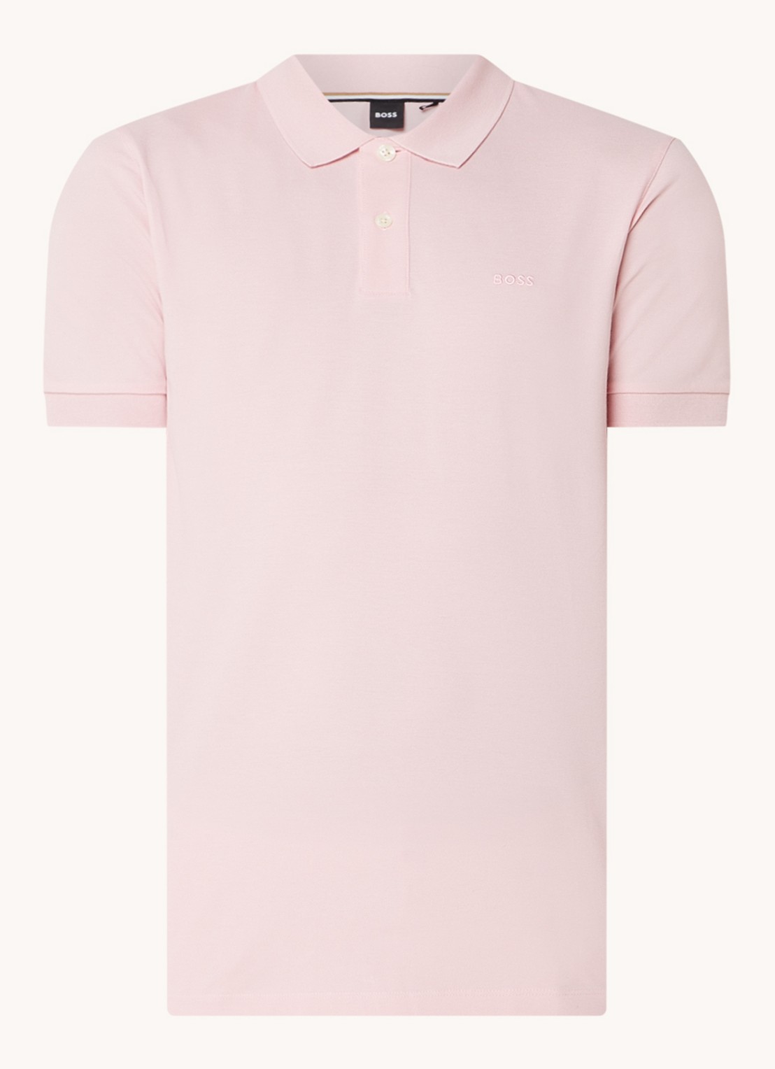 BOSS Pallas regular fit polo van piqué katoen - voorkant 7 lichtroze