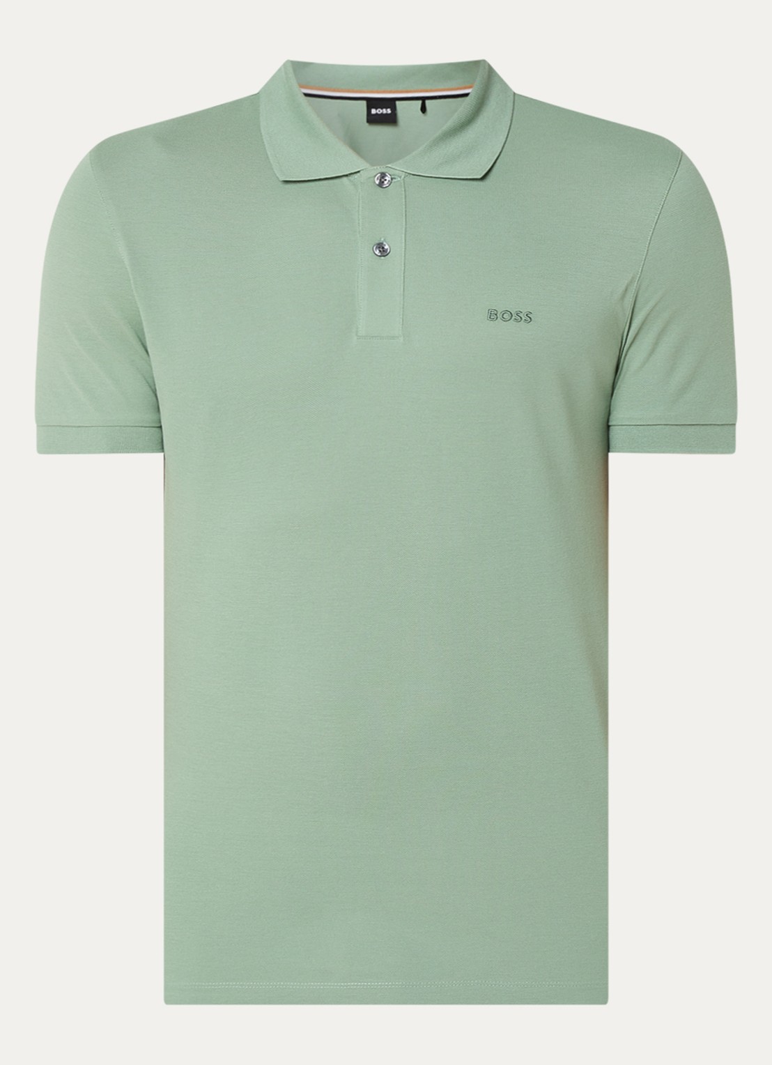 BOSS Pallas regular fit polo van piqué katoen - voorkant 2 lindegroen