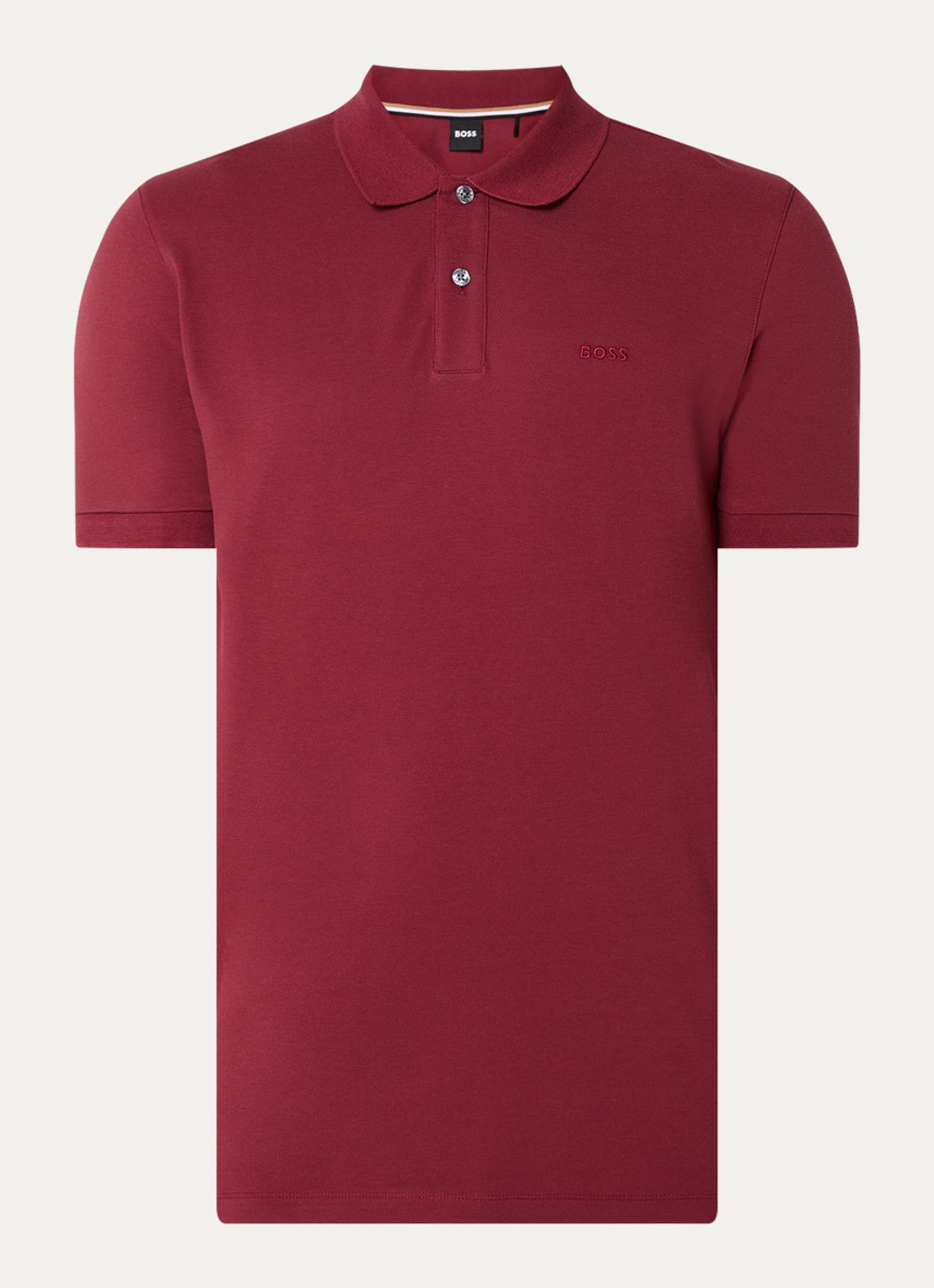 BOSS Pallas regular fit polo van piqué katoen - voorkant 2 kersenrood