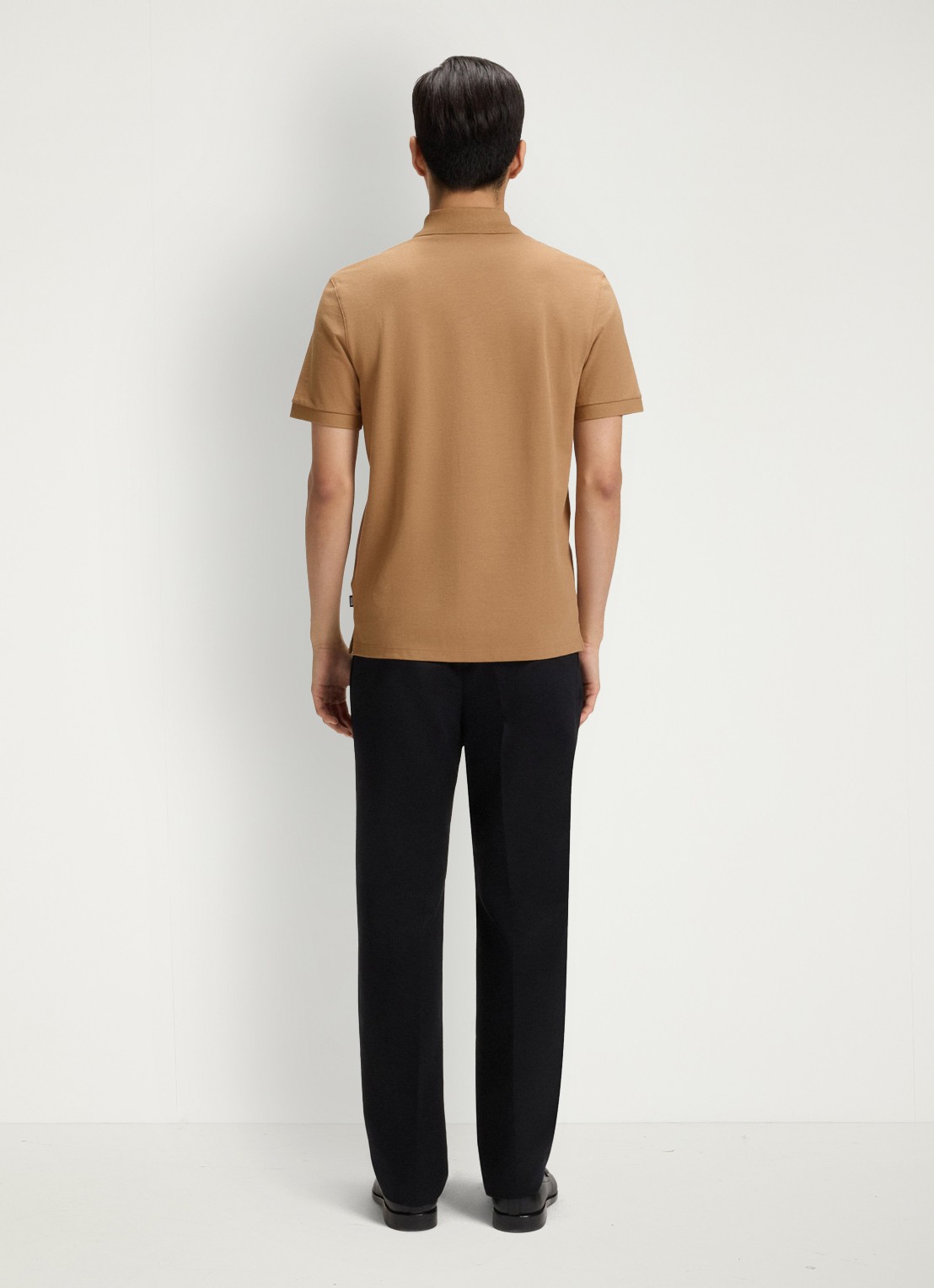 BOSS Pallas regular fit polo van piqué katoen - achterkant 3 creme