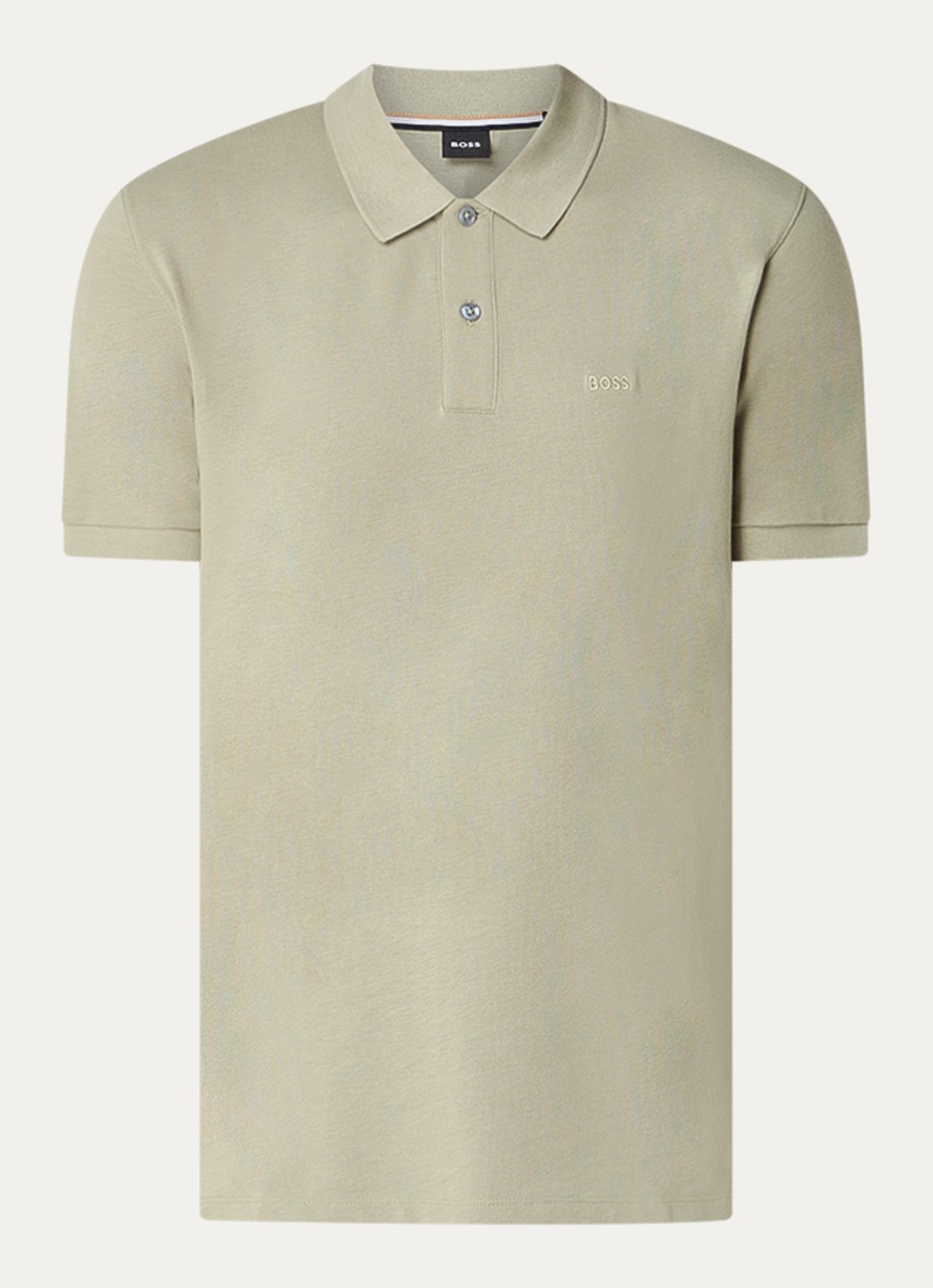 BOSS Pallas regular fit polo van piqué katoen - voorkant 3 olijfgroen