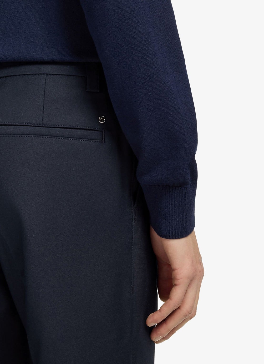 BOSS Pantalon met steekzakken - detail 4 blauw