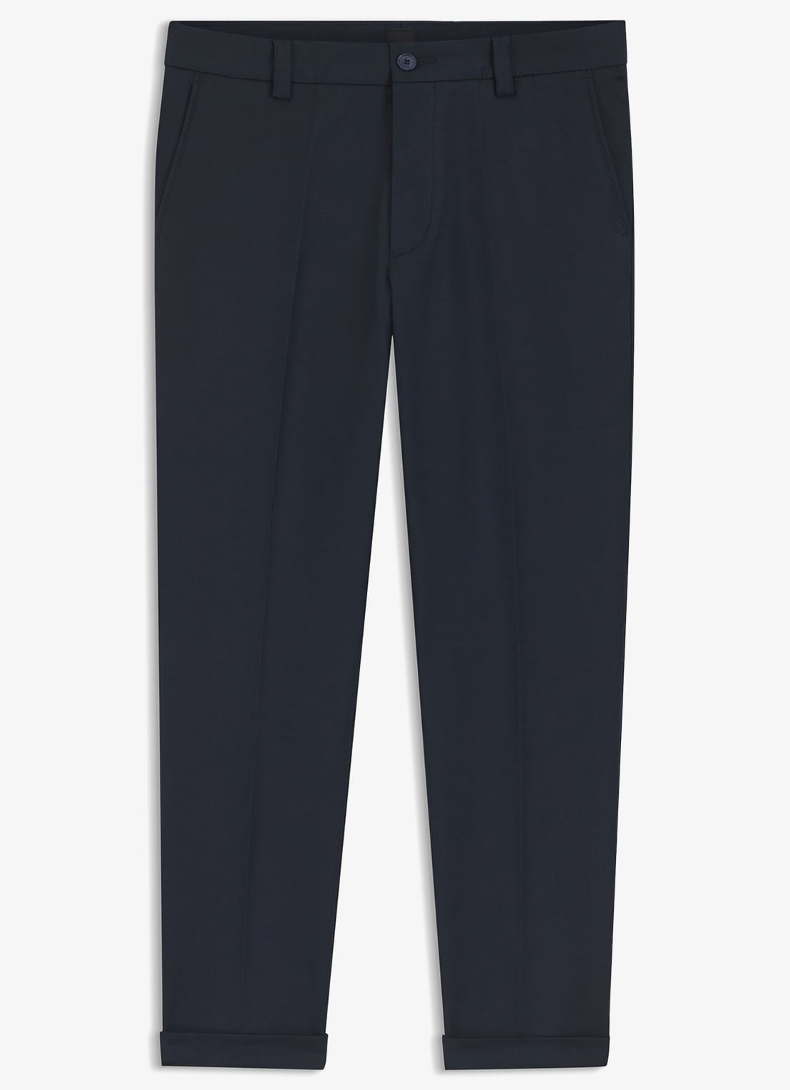BOSS Pantalon met steekzakken - voorkant blauw